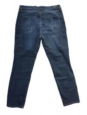 Natural Reflections Women's Slouchy Utility Cargo Jeans Cotton Blend  Size 12